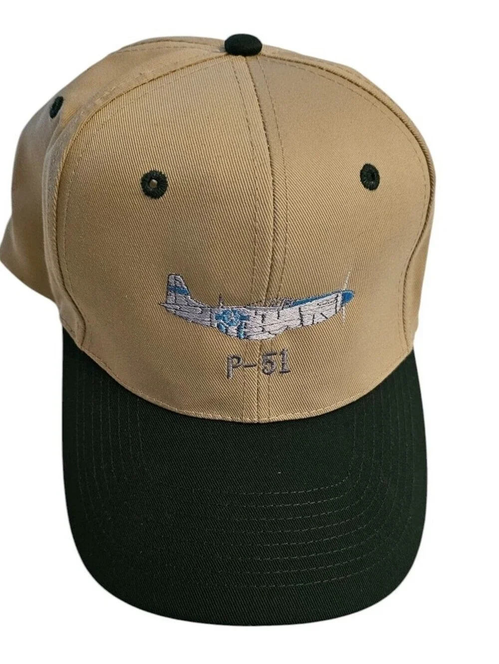 Vintage 1990s P-51 Mustang Plaine Airplane Embroidered Snapback Hat